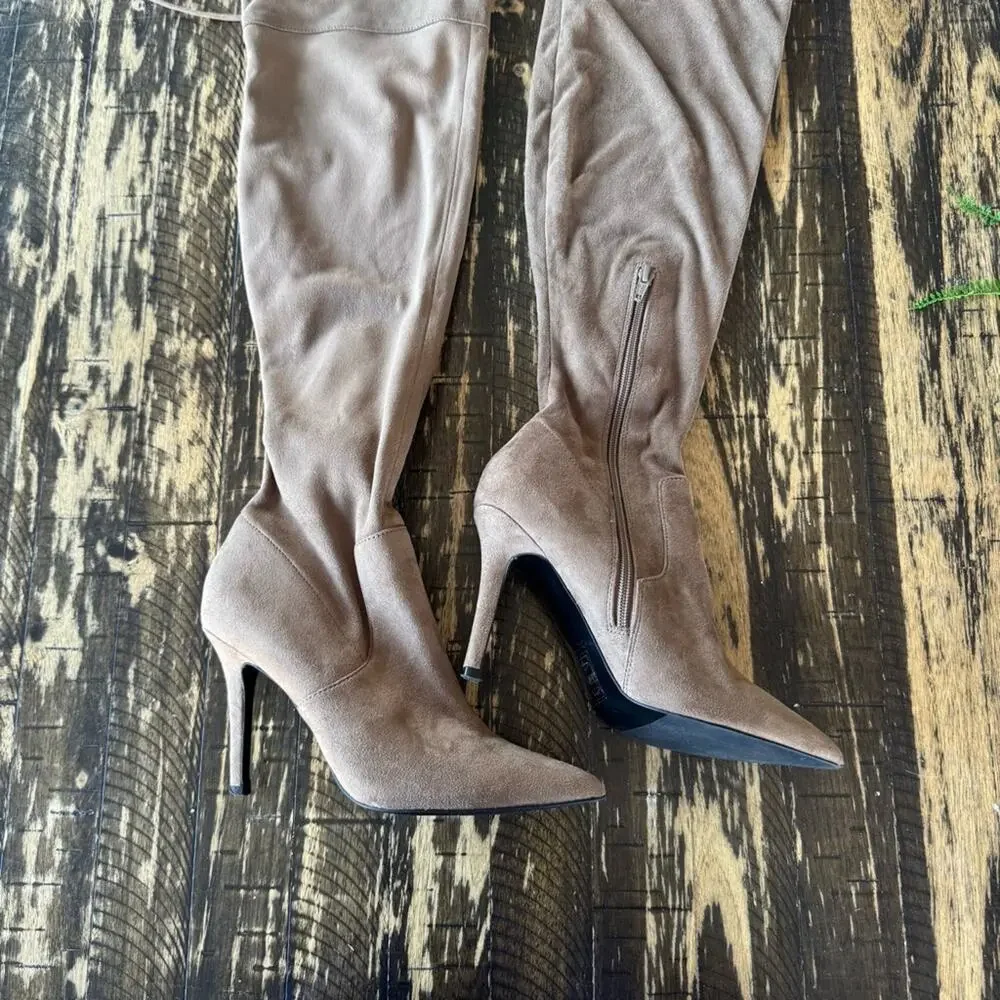 Aldo – Camel Tan Over-the-Knee Suede Boots (Size 8.5)